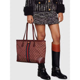 Ophidia Medium Tote With Web in Burgundy GG Canvas 631685