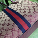 Ophidia Medium Tote With Web in Burgundy GG Canvas 631685