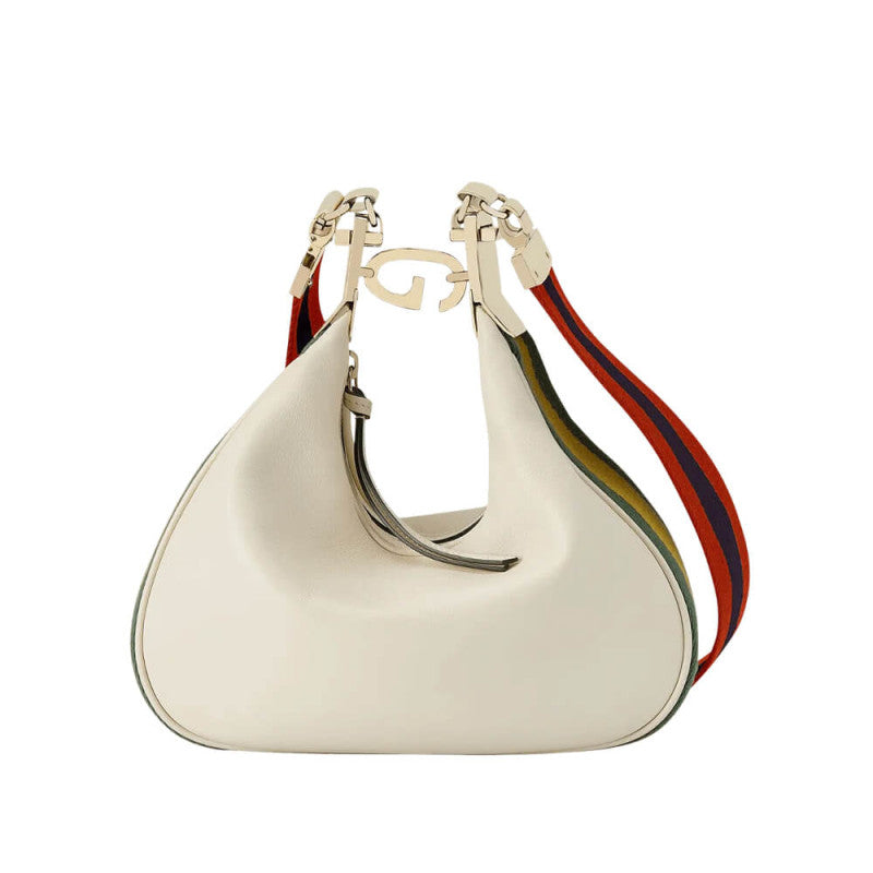 GG White Leather Attache large Shoulder Bag 699409