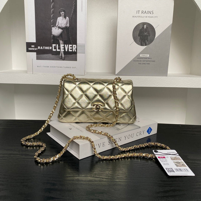 CC 25S CF mini mobile phone bag metallic gold