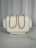 White Quilted Mesh Backpack