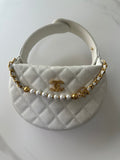MINI LOOP CHANGE WITH CHAINS WHITE Caviar Leather
