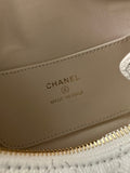 MINI LOOP CHANGE WITH CHAINS WHITE Caviar Leather