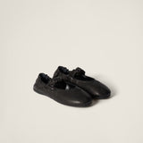 Ruches nappa leather ballerinas