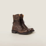 Leather laced booties