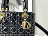 Lady Bag Black Patent, Gold Buckle, Practical Design