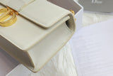 Montaigne Bag White Leather, Chain Strap, Practical Pockets