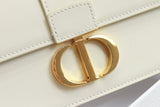 Montaigne Bag White Leather, Chain Strap, Practical Pockets