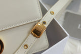 Montaigne Bag White Leather, Chain Strap, Practical Pockets