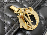 Medium Pearl - chain Clutch Cane - weave black