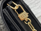 Medium Pearl - chain Clutch Cane - weave black