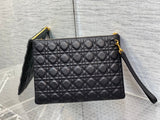 Caro Daily Clutch Retro Style, Detachable Wrist Strap, Black In Stock