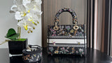 Lady D-Lite Black Floral, Winter Pattern, Detachable Strap