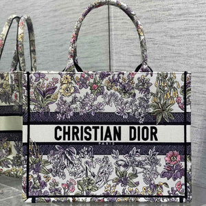   Tote: Around the World Pattern, Embroidered Flowers, Large