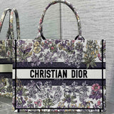 Tote Around the World Pattern, Embroidered Flowers, Large