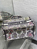 Tote Around the World Pattern, Embroidered Flowers, Large