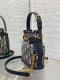 Small Bucket Bag C'est Collection, Blue Oblique