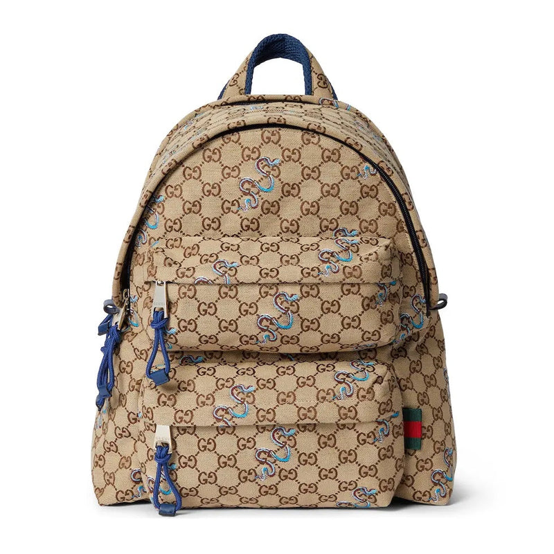 GG Men's Backpack in Pre-Spring: Snake Embroidery on GG