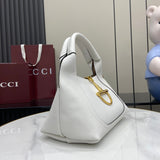 Softbit Shoulder Backpack: Large Horsebit Detail, White Leather