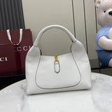 Softbit Shoulder Backpack: Large Horsebit Detail, White Leather