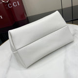 Softbit Shoulder Backpack: Large Horsebit Detail, White Leather