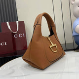 Softbit Brown Leather Shoulder Backpack with Horsebit