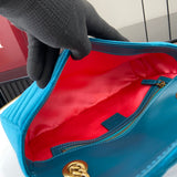 GG Marmont Light Blue Velvet Shoulder Backpack
