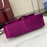 GG Marmont Purple-red Velvet Shoulder Backpack