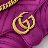 GG Marmont Purple-red Velvet Shoulder Backpack