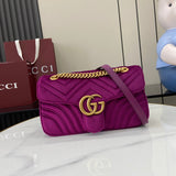 GG Marmont Purple-red Velvet Shoulder Backpack