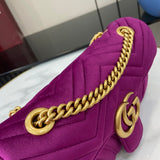 GG Marmont Purple-red Velvet Shoulder Backpack