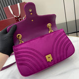 GG Marmont Purple-red Velvet Shoulder Backpack