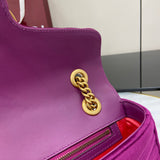 GG Marmont Purple-red Velvet Shoulder Backpack