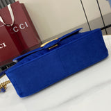 GG Marmont Navy Velvet Chain Backpack