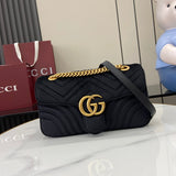 GG GG Marmont Black Velvet Chain Backpack