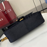 GG Marmont Black Velvet Chain Backpack