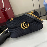 New GG GG Marmont Patent Leather Chain Bag