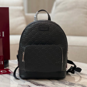 GG Full-Grain Leather Embossed Backpack