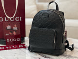 Full-Grain Leather Embossed Backpack