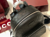 Full-Grain Leather Embossed Backpack