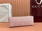 Shopper Bag: GG Pattern & Striped Webbing, New Pink