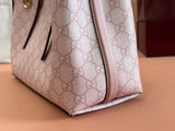 Shopper Bag: GG Pattern & Striped Webbing, New Pink