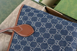 Totissima Small Tote: Blue GG Denim, Leather Trim
