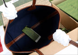 Totissima Small Tote: Blue GG Denim, Leather Trim