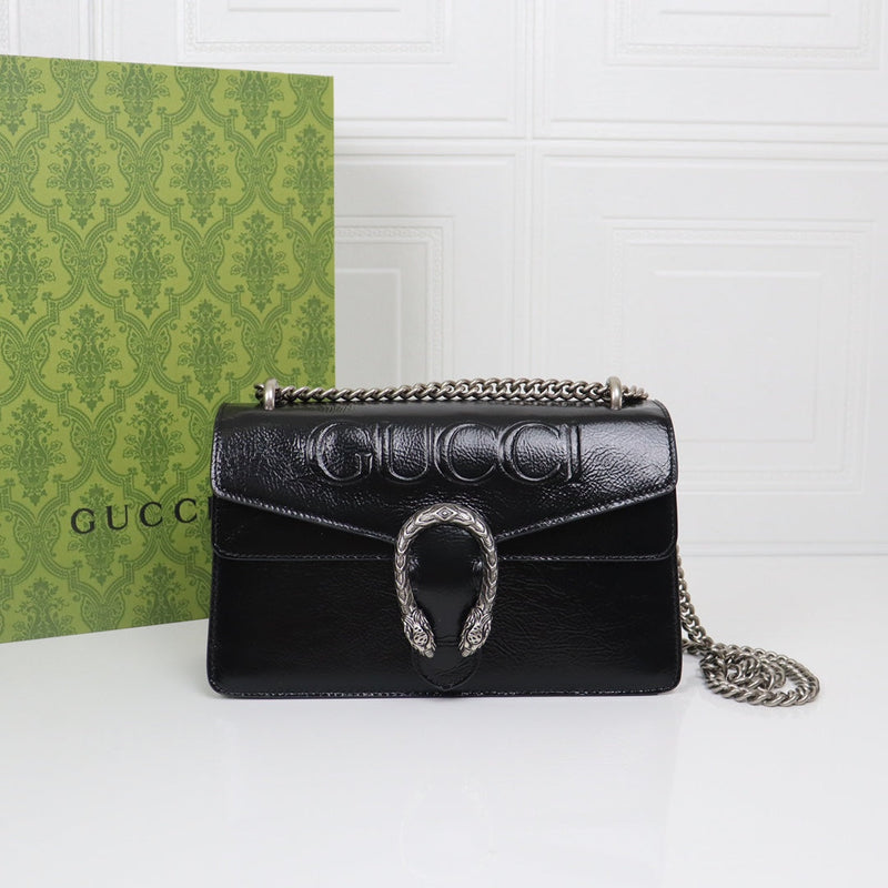 GG Dionysus Bag by Sabato de Sarno: Light Gray Patent