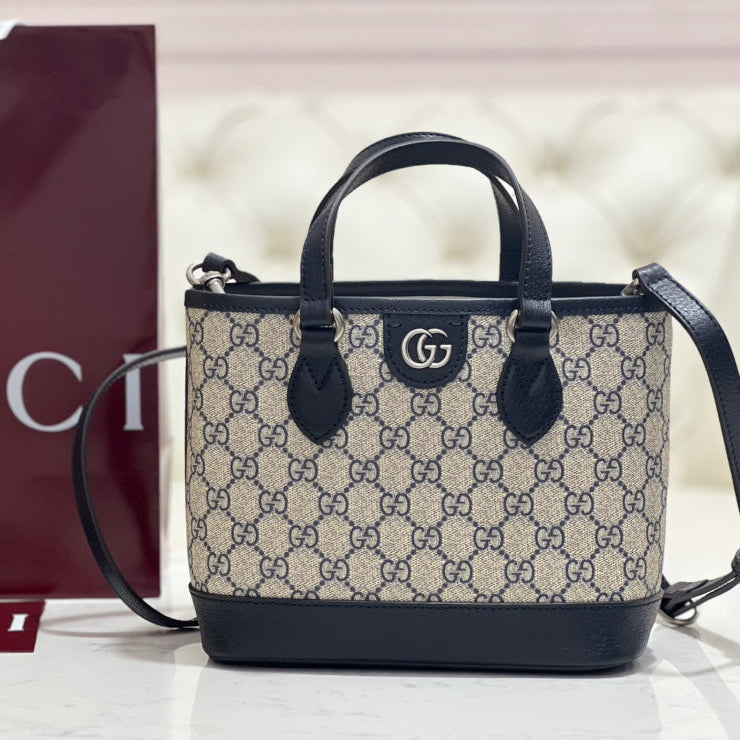 GG Ophidia Mini Tote with Dimensions of black