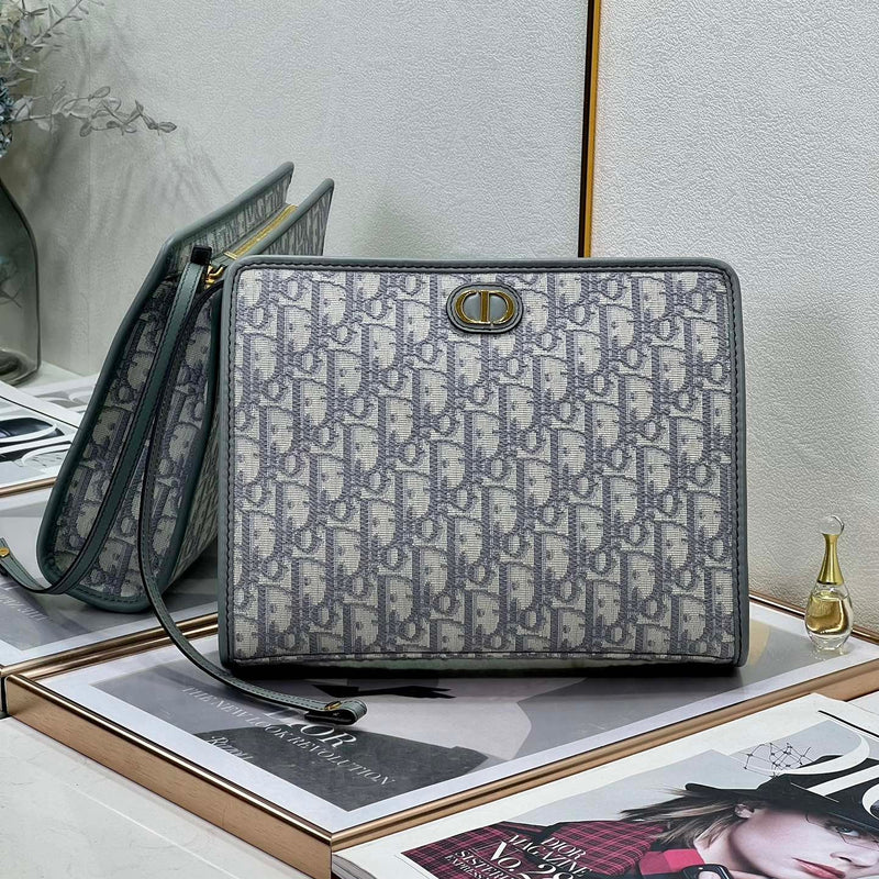 Oblique Canvas Clutch with Signature Monogram Pattern
