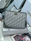 Oblique Canvas Clutch with Signature Monogram Pattern