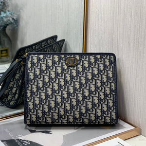 Oblique Canvas Clutch with Signature Monogram Pattern