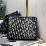 Oblique Canvas Clutch with Signature Monogram Pattern
